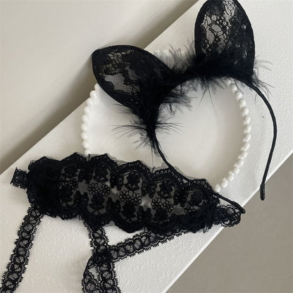 Mask Ear Lace Eye Headband Rabbit /