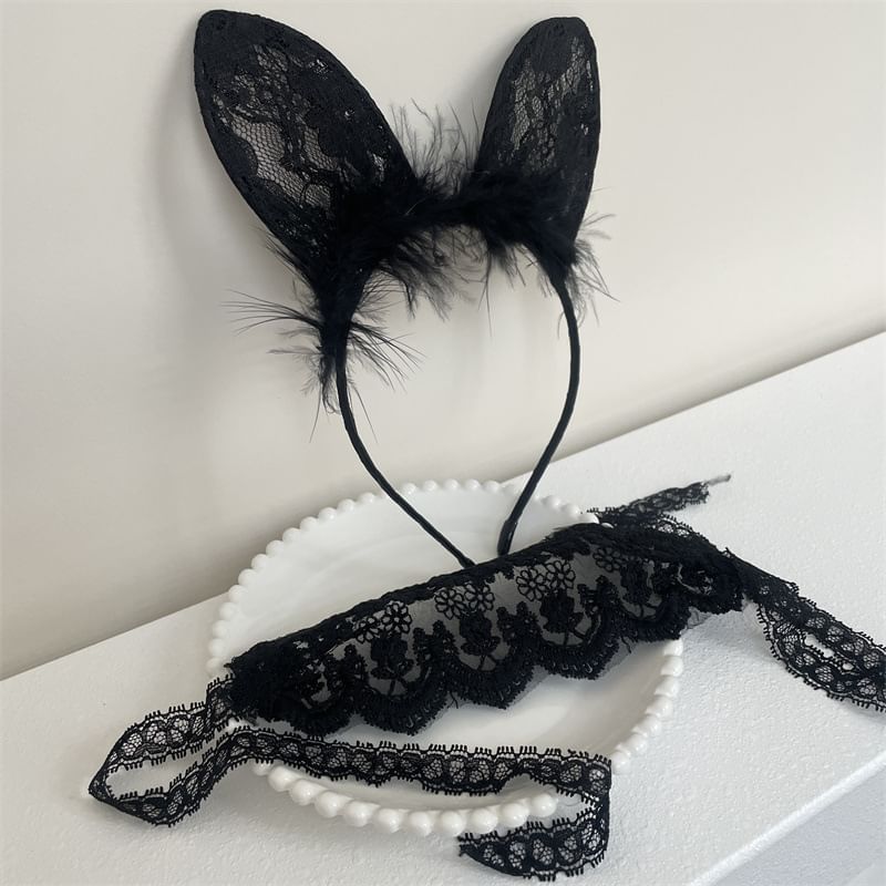 Mask Ear Lace Eye Headband Rabbit /