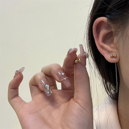 Bead Alloy Threader Earring