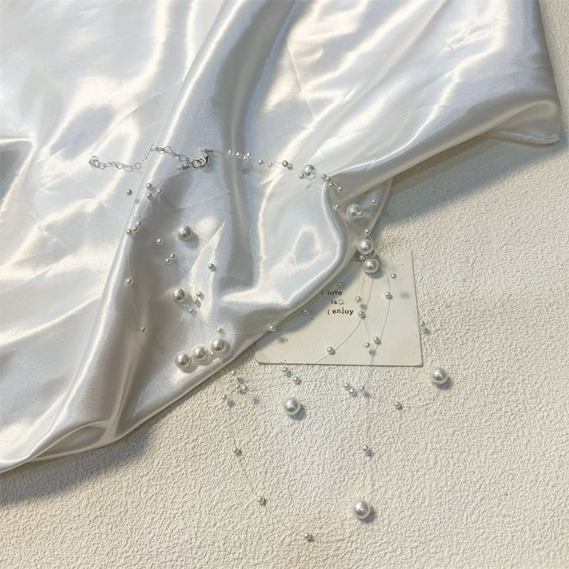 Layered Choker Pearl Faux