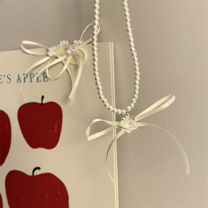 / Earring Snowflake Drop Ribbon Choker