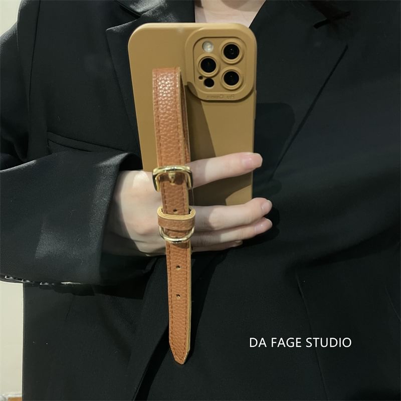 Case Faux Phone Strap Pearl