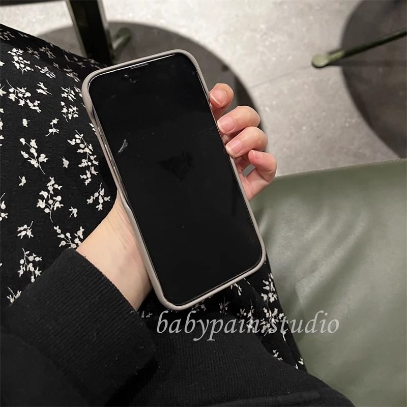 Metal Plate Faux Phone Leather Case