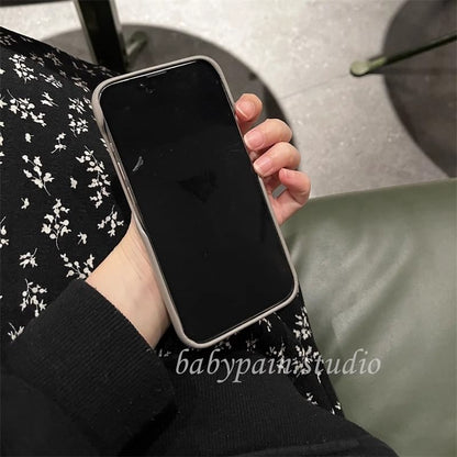 Metal Plate Faux Phone Leather Case