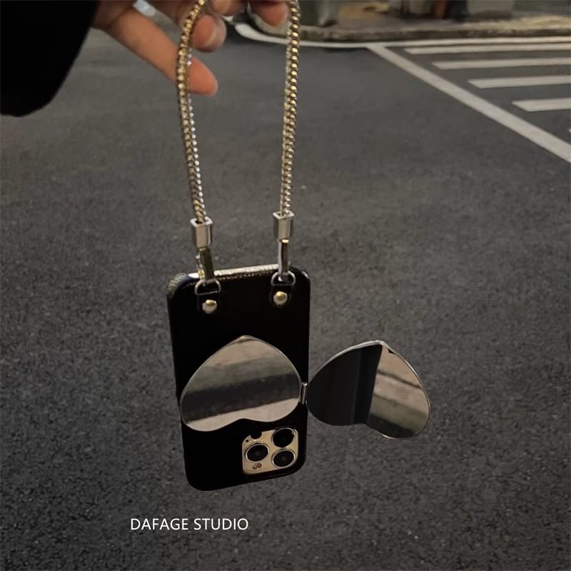 Case Heart Phone Mirrored