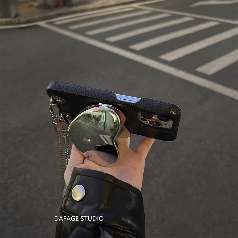 Case Heart Phone Mirrored