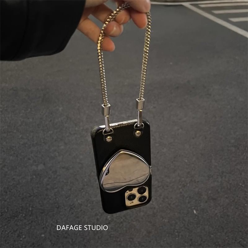 Case Heart Phone Mirrored