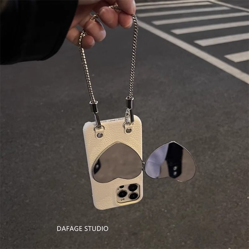 Case Heart Phone Mirrored