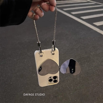 Case Heart Phone Mirrored