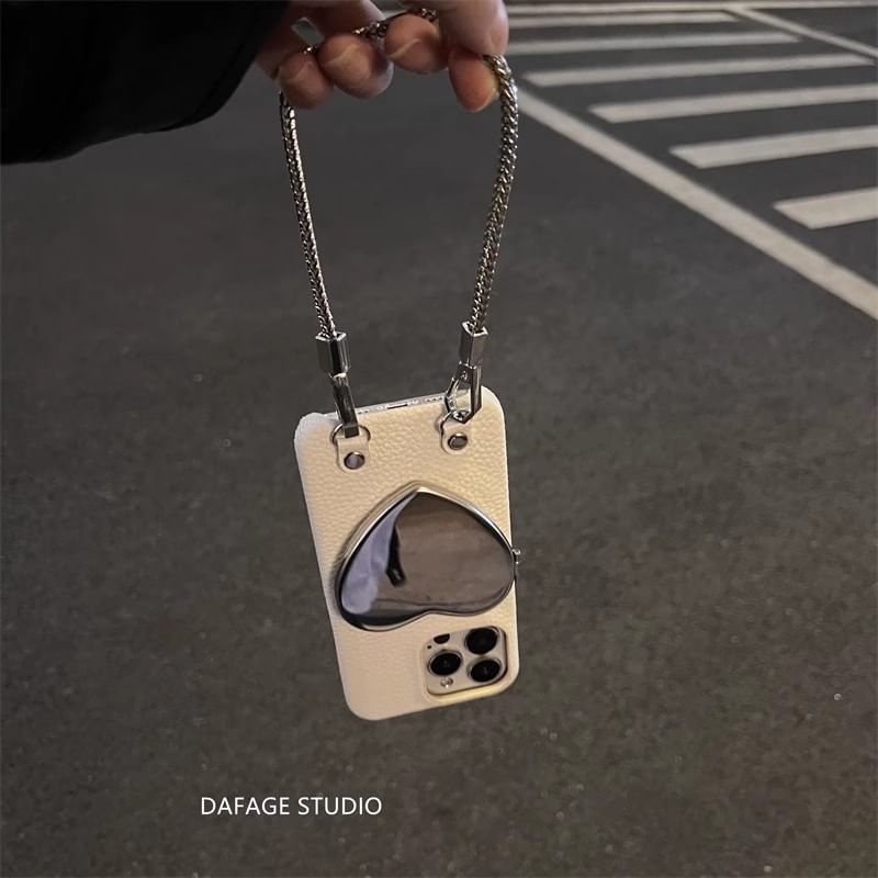 Case Heart Phone Mirrored