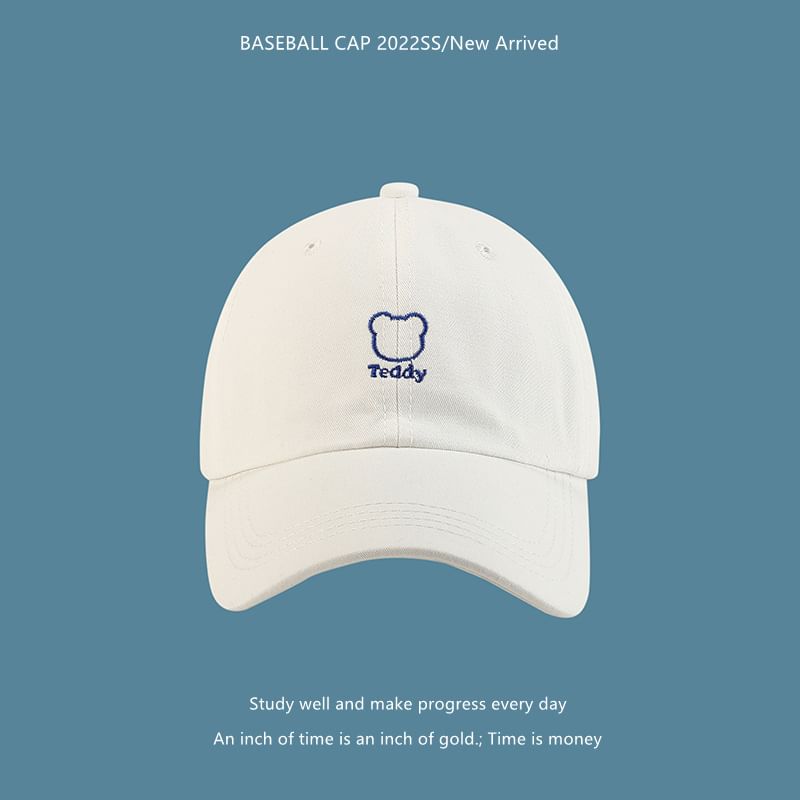 Bear Embroidered Baseball Cap