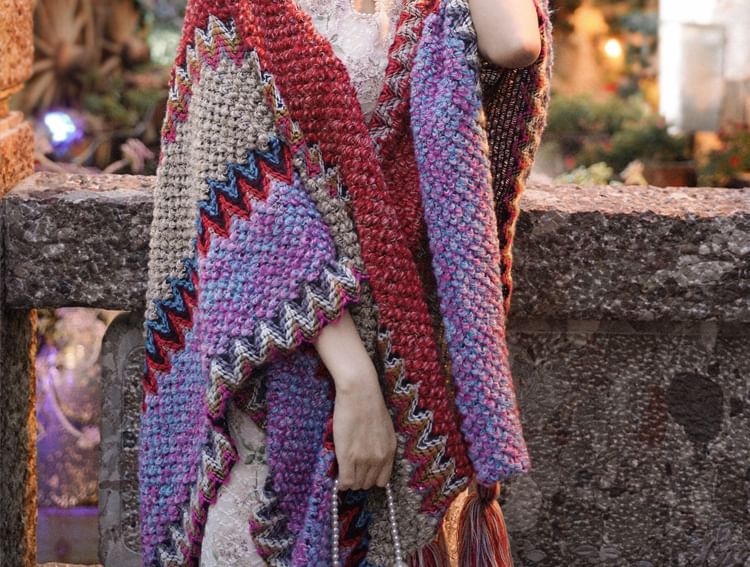 Zig Zag Tassel Shawl