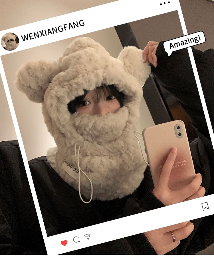 Balaclava Chenille Ear Bear