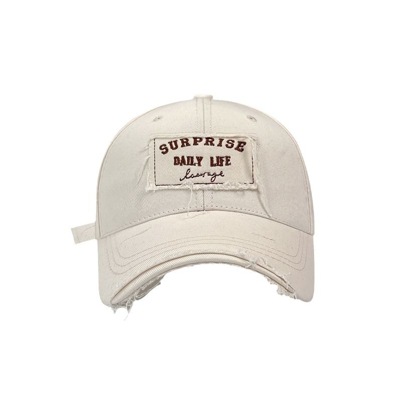 Lettering Applique Cap Baseball Distressed