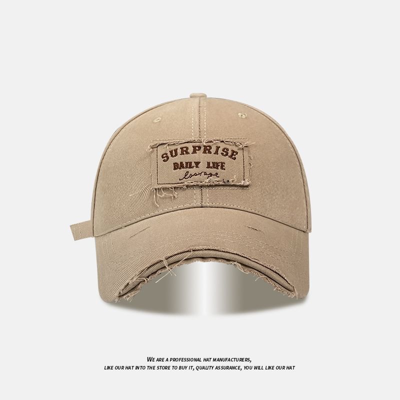 Lettering Applique Cap Baseball Distressed