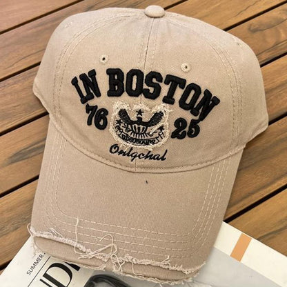 Baseball Lettering Cap Distressed Embroidered