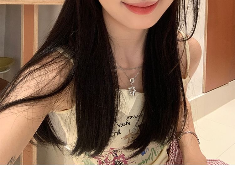 Denim Applique Beret Heart Rhinestone Bow