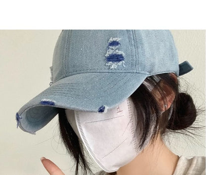 Denim Baseball Washed Cap Distressed