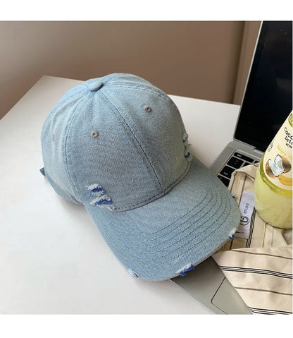 Denim Baseball Washed Cap Distressed