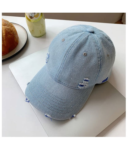 Denim Baseball Washed Cap Distressed