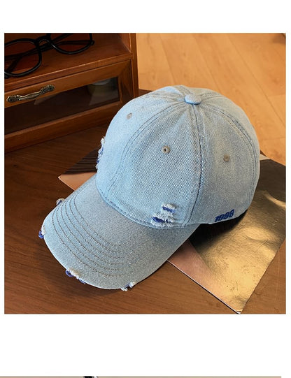 Denim Baseball Washed Cap Distressed