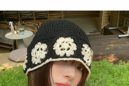 Hat Floral Crochet Cloche Knit
