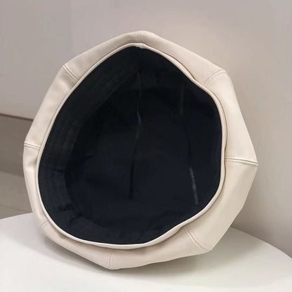 Beret Leather Faux Plain