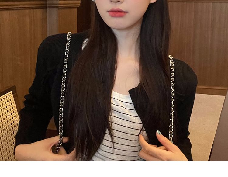 Knit Newsboy Faux Panel Leather Cap