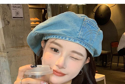 Washed Denim Beret