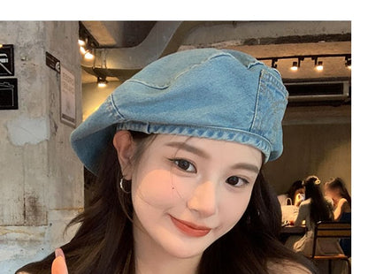 Washed Denim Beret