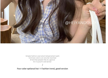 Washed Denim Newsboy Cap