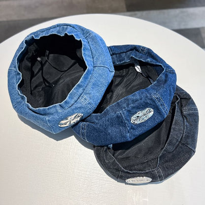 Denim Accent Beret Metal