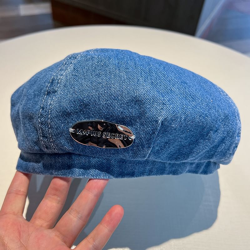 Denim Accent Beret Metal