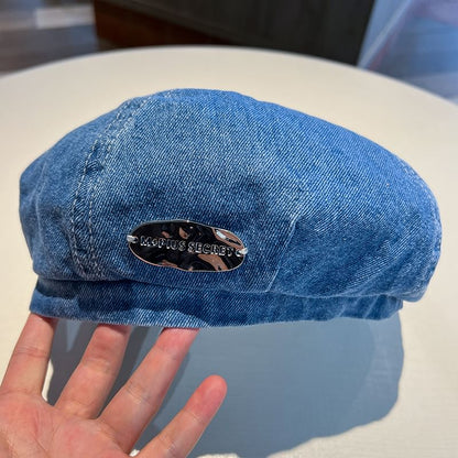 Denim Accent Beret Metal