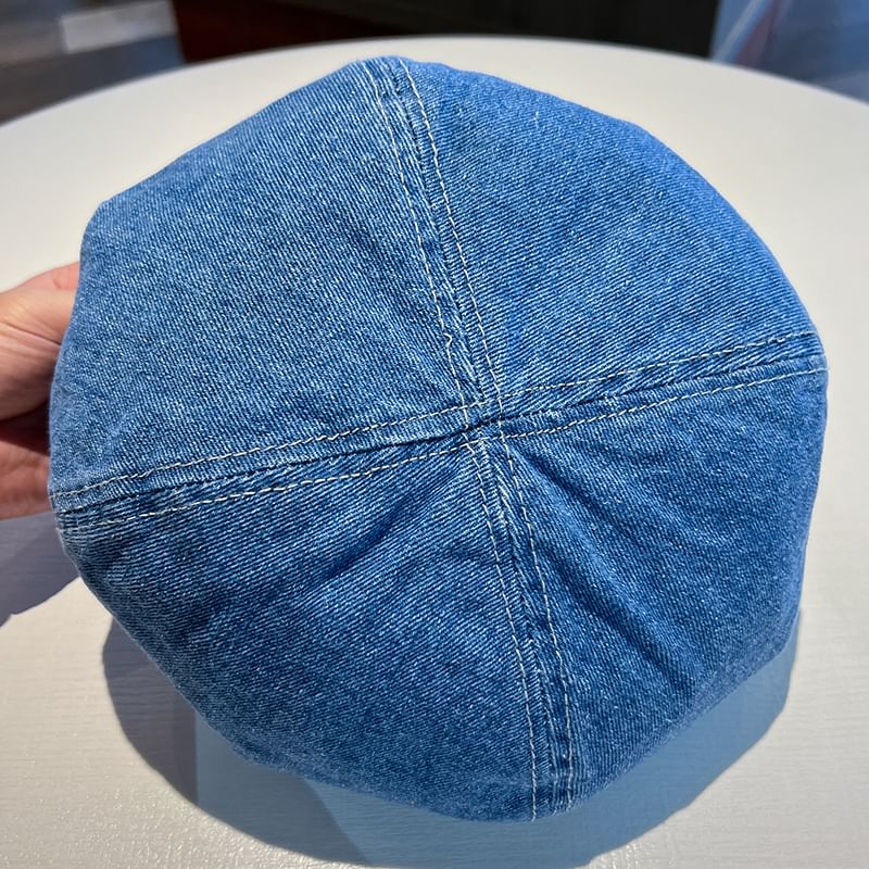 Denim Accent Beret Metal