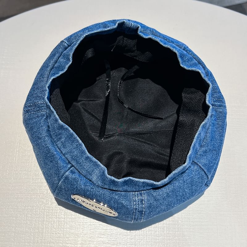 Denim Accent Beret Metal