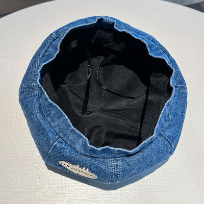 Denim Accent Beret Metal