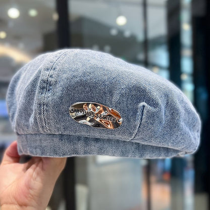 Denim Accent Beret Metal