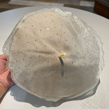 Mesh Rhinestone Beret