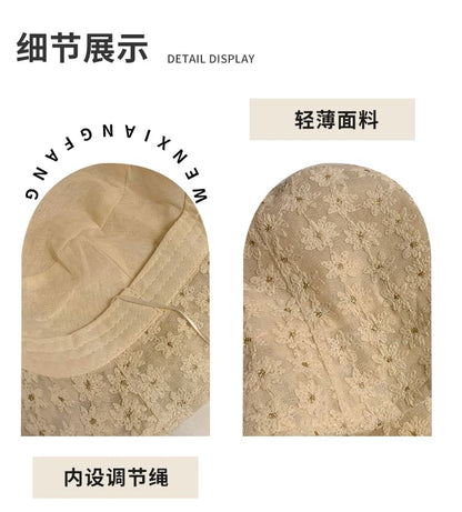 Bucket Embroidered Hat Floral