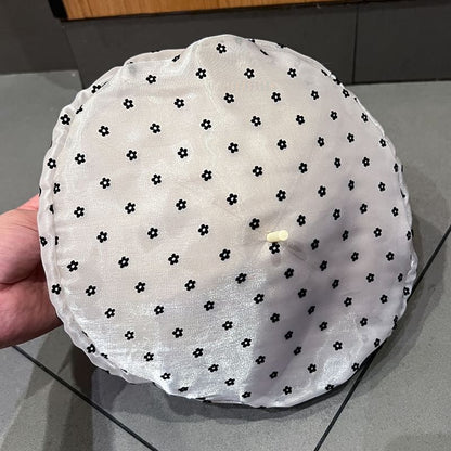 Mesh Print Beret Floral