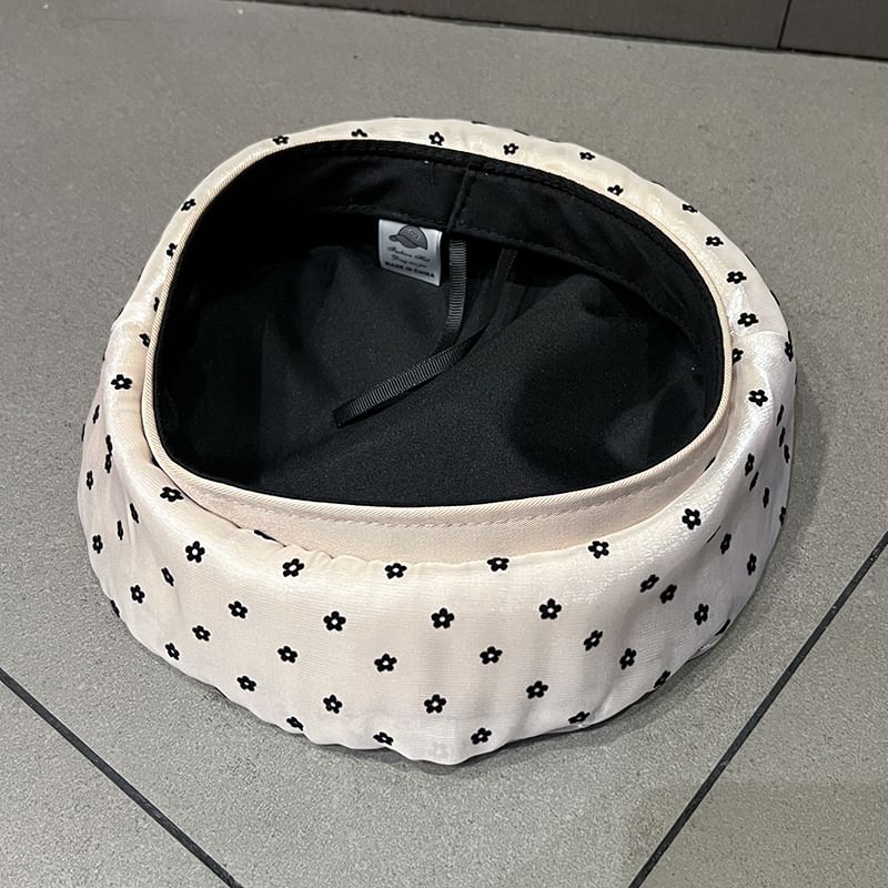 Mesh Print Beret Floral