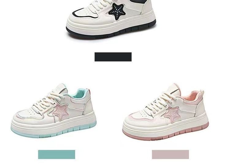 Star Applique Platform Sneakers