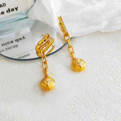 Rhinestone Chain Drop Earring