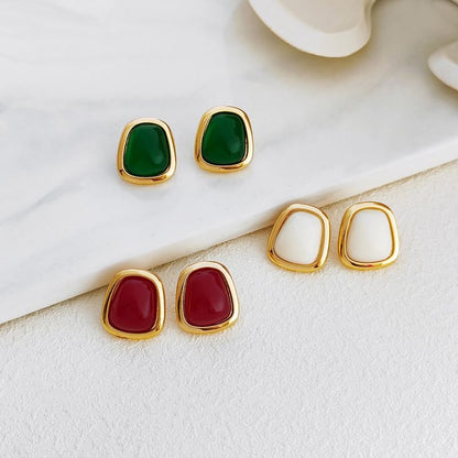 Faux Gemstone Stud Earring