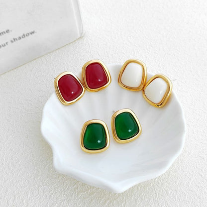 Faux Gemstone Stud Earring