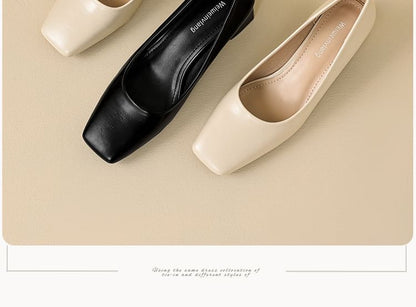 Square Toe Block Heel Pumps