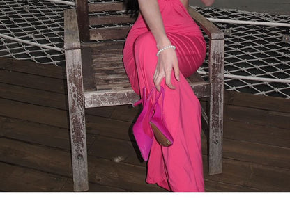 Bodycon Plain Cutout Neck Midi Dress Halter