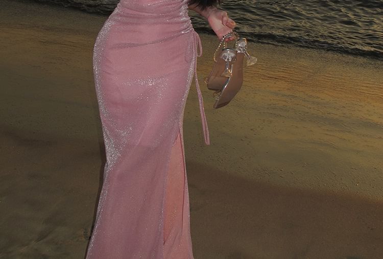 Maxi Strap Spaghetti Dress Plain Mermaid