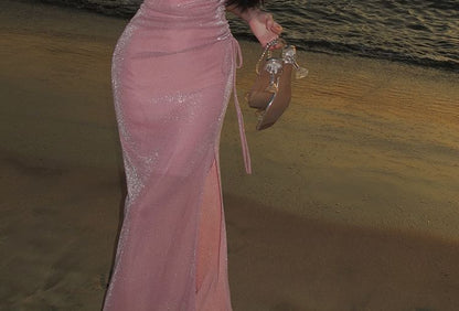 Maxi Strap Spaghetti Dress Plain Mermaid